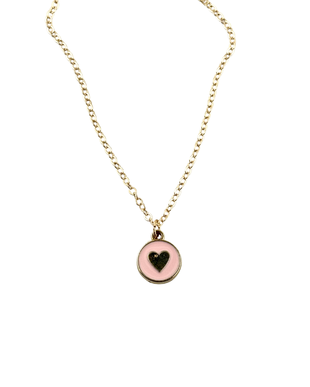 Pink Circle Pendant Necklace