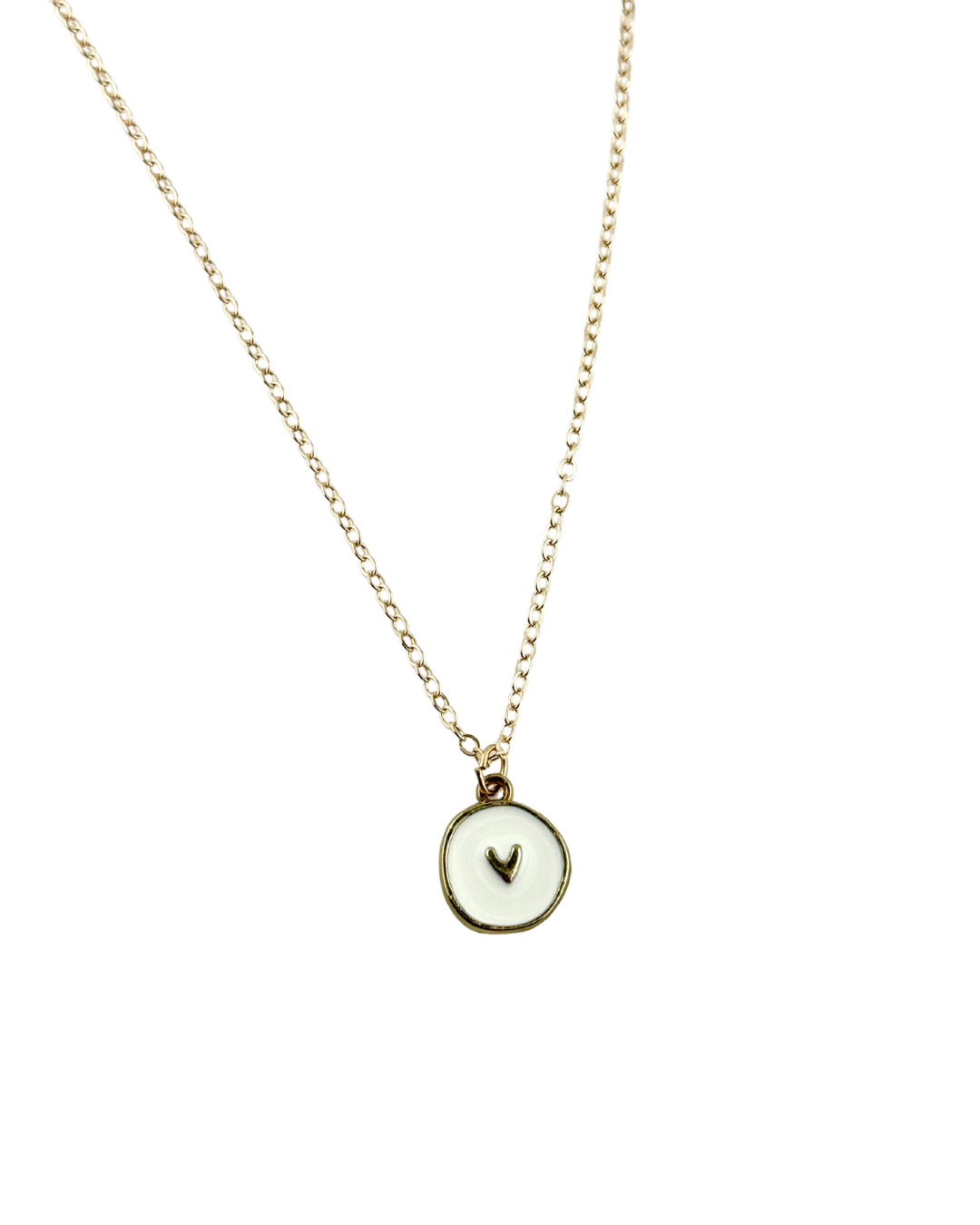 White Round Pendant Necklace