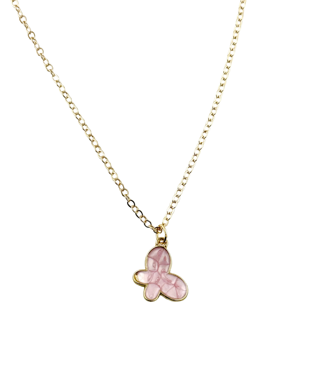 Pink Butterfly Pendant Necklace
