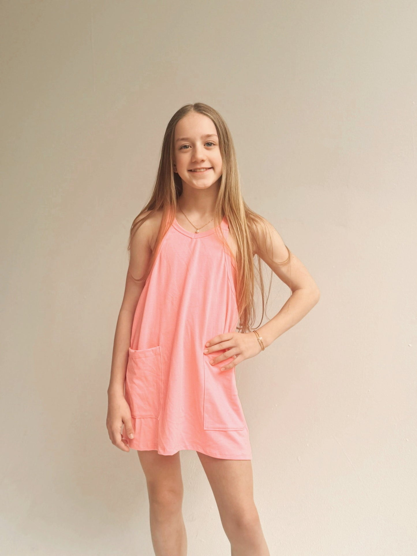 Relaxed TankDress With Built In Romper Lining