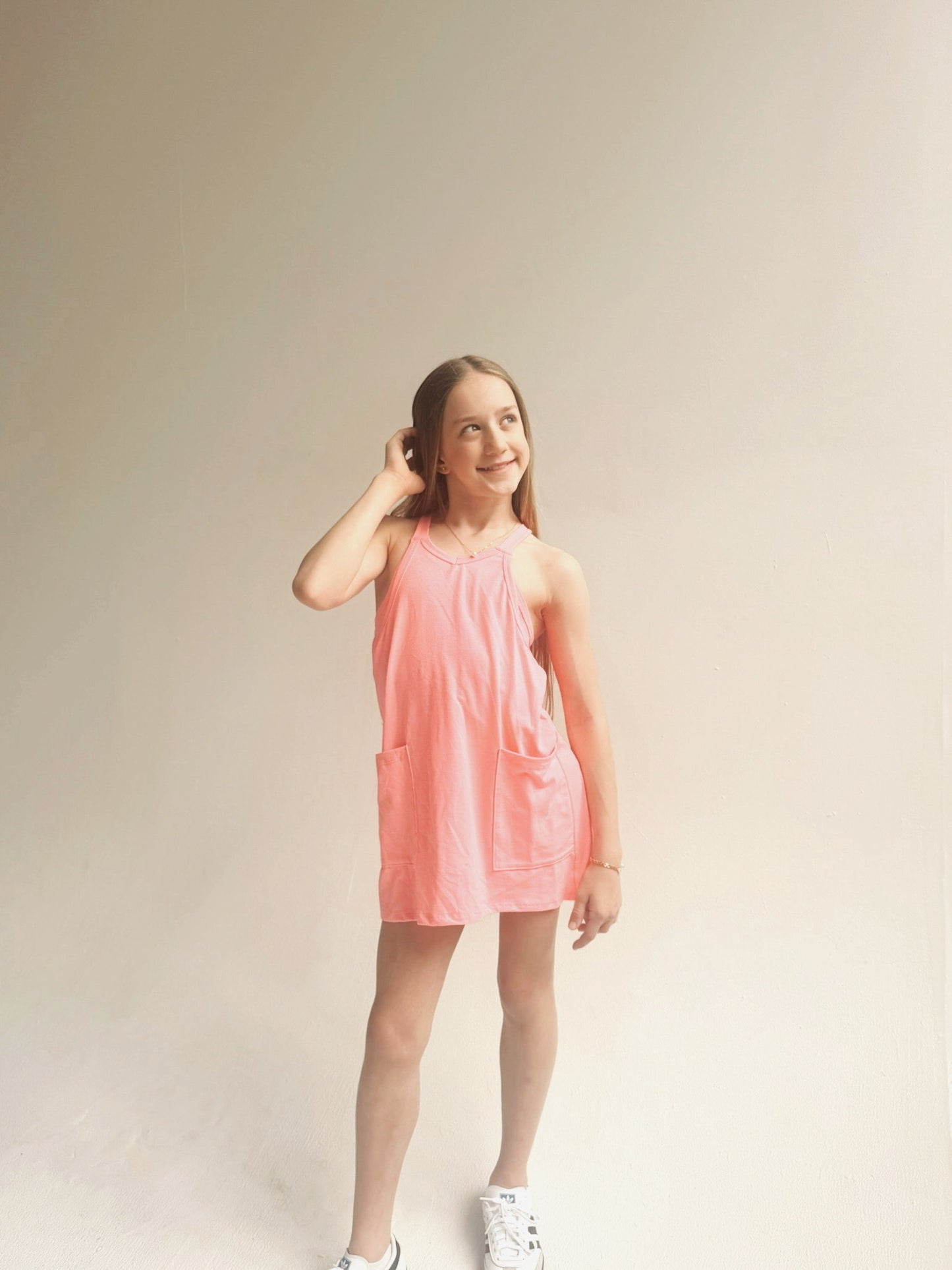 Relaxed TankDress With Built In Romper Lining