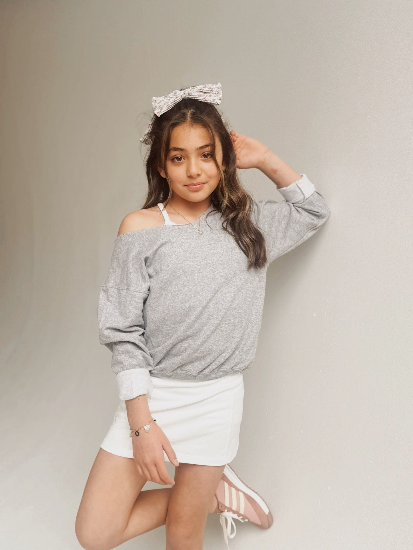 Raw Edge Off Shoulder Sweatshirt