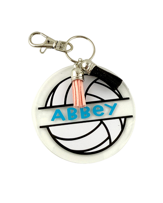 Volleyball Round Personalized Bag Tag