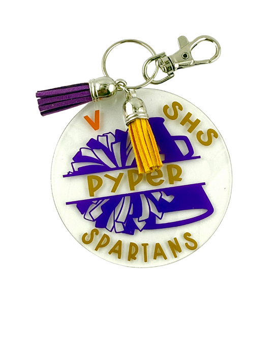 Cheerleading Round Personalized Bag Tag